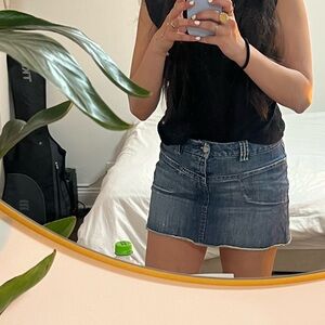 Vintage Denim Jean Mini Skirt